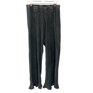 Sundays Whitney Gray Faded Textured Ruffle Bottom Pants Lounge Comfy Medium